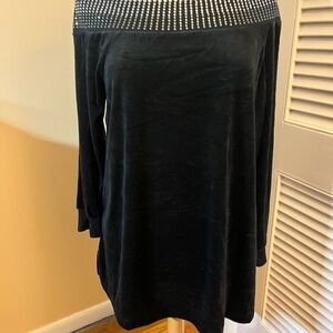 Roaman's Black Studded Top. Size 14/16